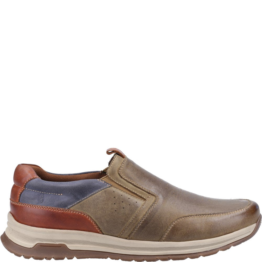 Mens Classic Slip On Shoes Khaki Hush Puppies Cole Shoe