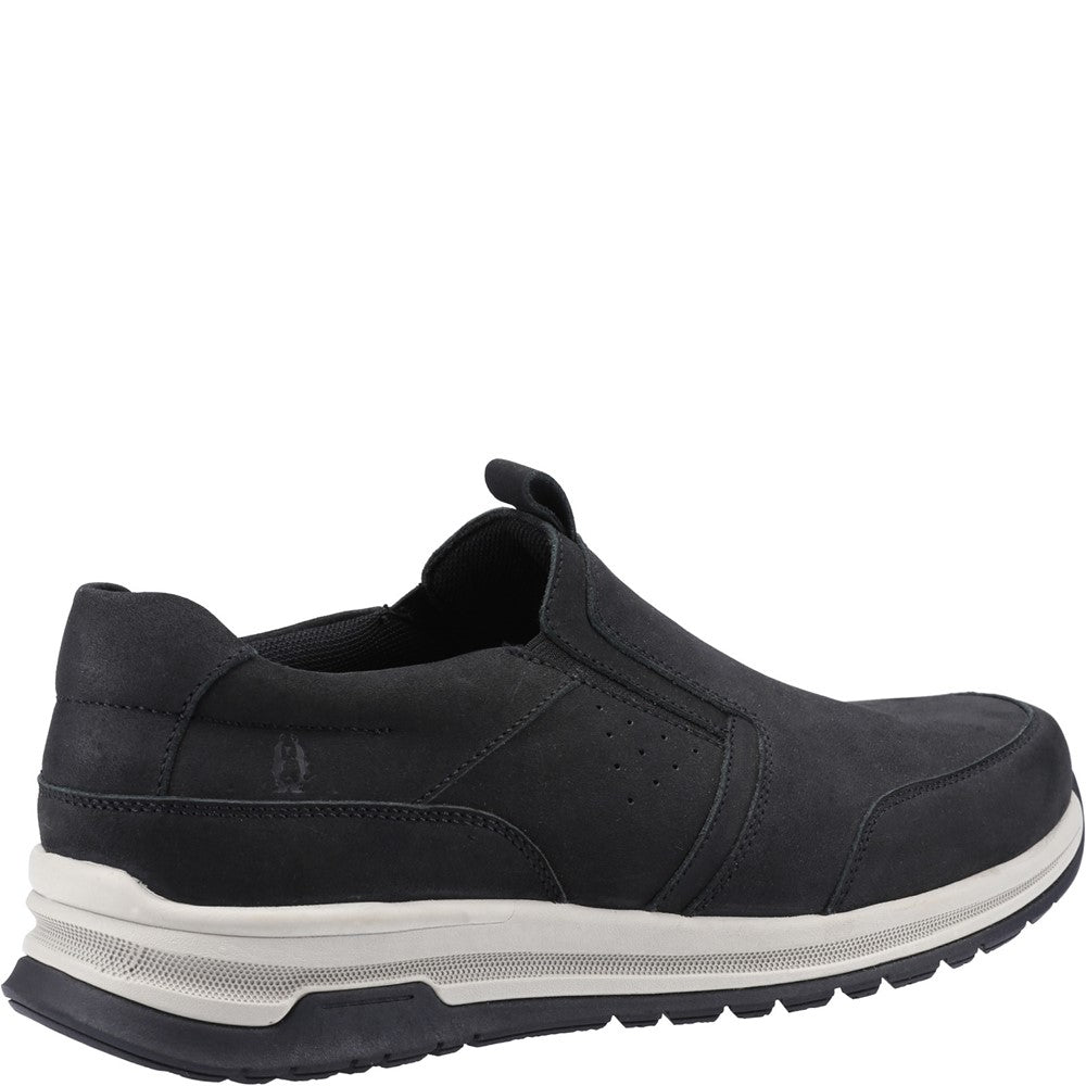 Mens Classic Slip On Shoes Black Nubuck Hush Puppies Cole Shoe