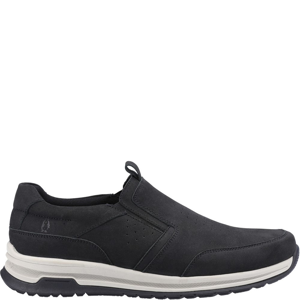 Mens Classic Slip On Shoes Black Nubuck Hush Puppies Cole Shoe