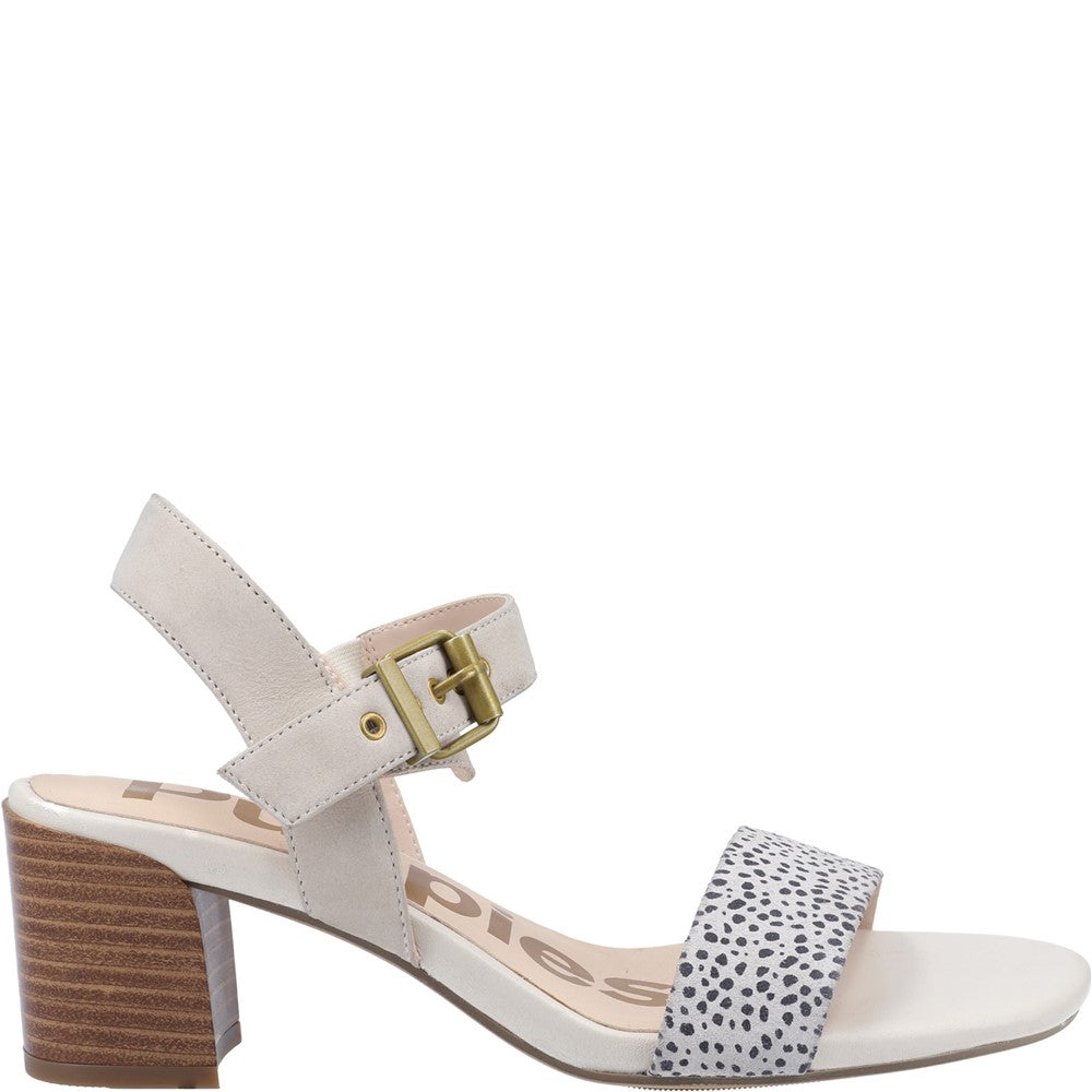 Ladies Heeled Sandals Ivory Hush Puppies Leila Heel Hugger