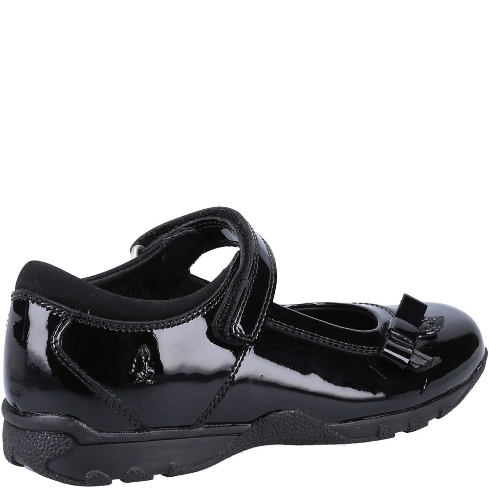 Girls BTS FLFR Black Hush Puppies Carrie School Shoe Senior