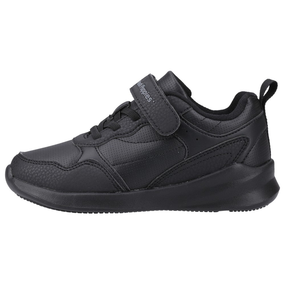 Unisex BTS Black Hush Puppies Marling Bungee Lace Junior Shoe