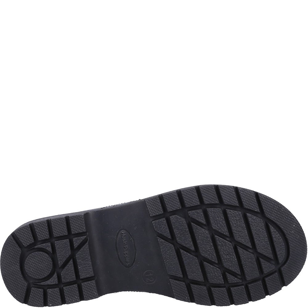 Girls BTS FLFR Black Hush Puppies Sally Senior