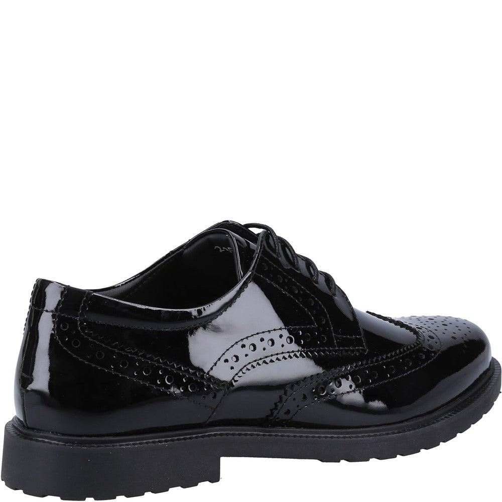 Lace Ladies Shoes Black Patent Hush Puppies Verity Brogue