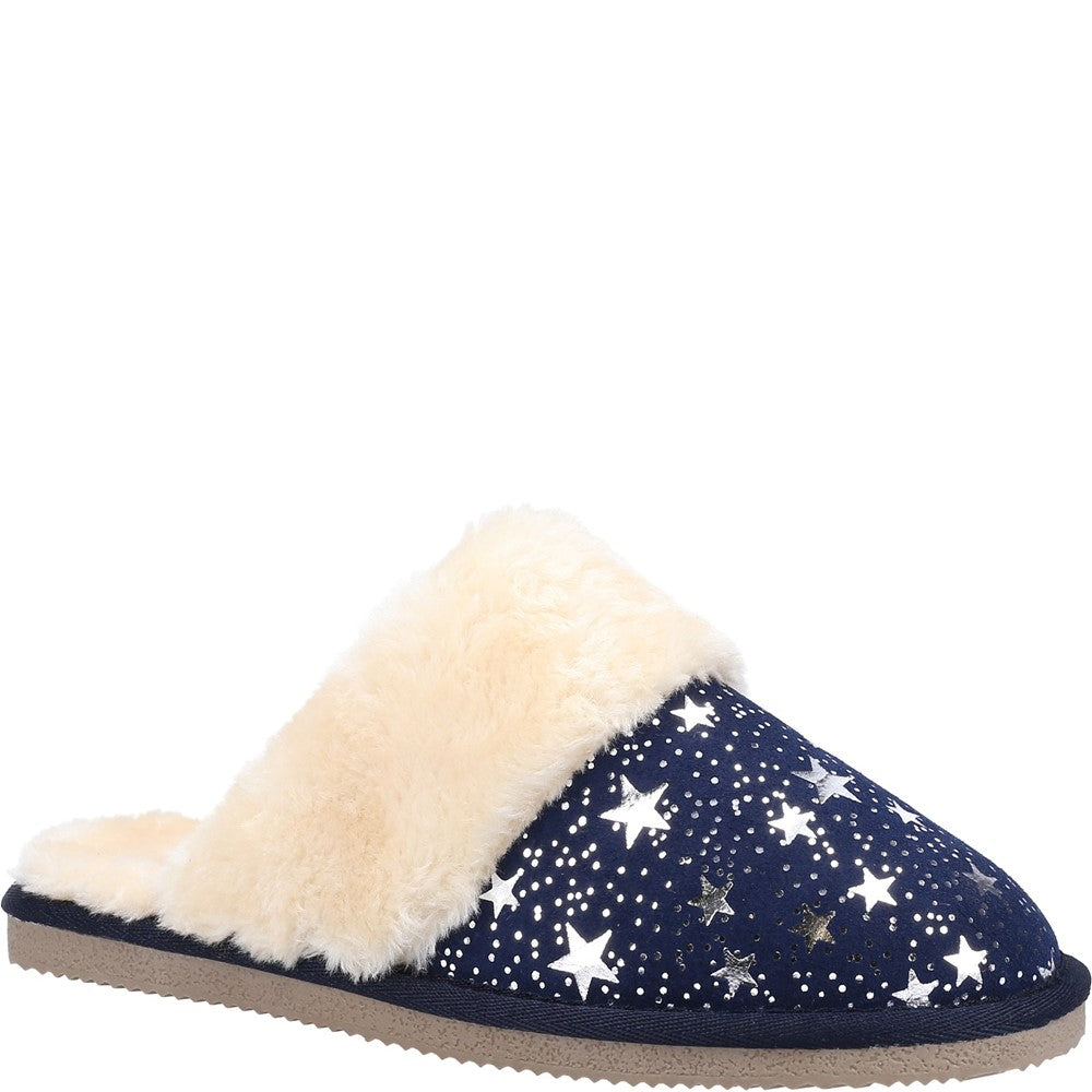 Classic Ladies Slippers Navy Hush Puppies Arianna Star Slipper
