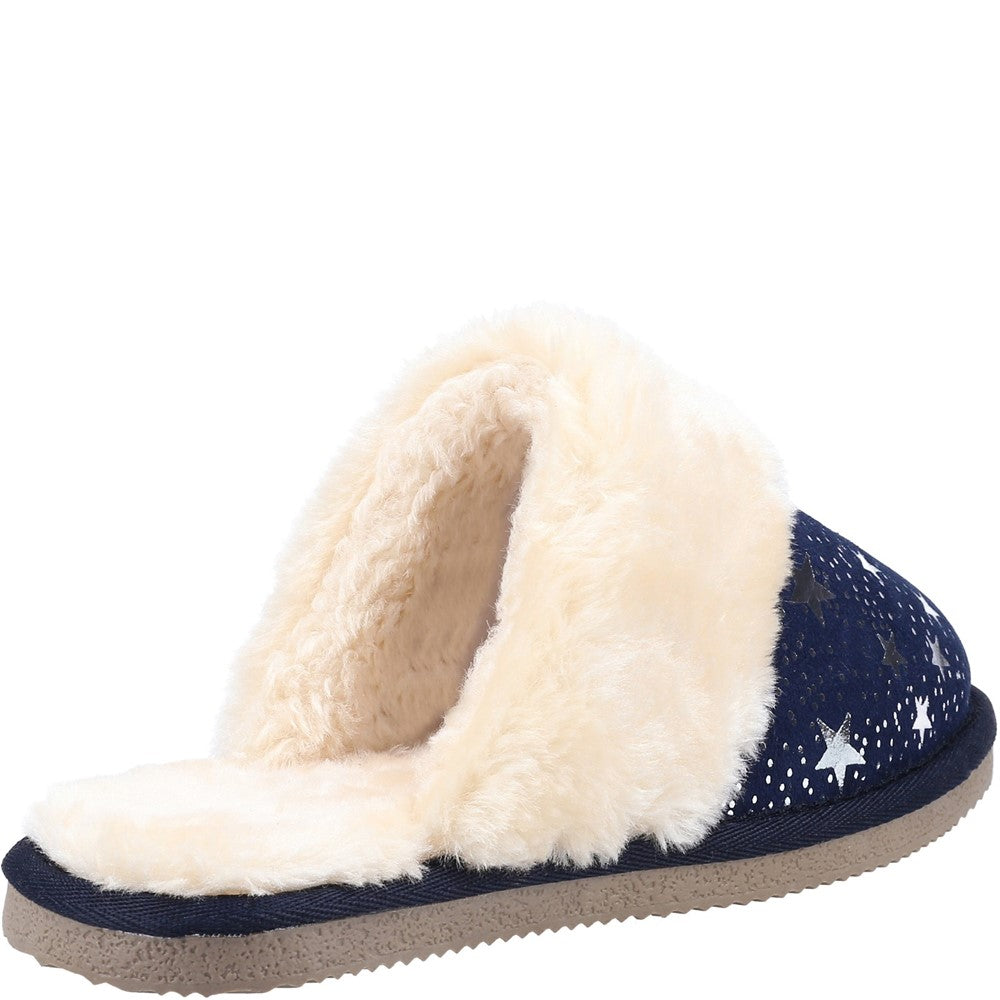 Classic Ladies Slippers Navy Hush Puppies Arianna Star Slipper