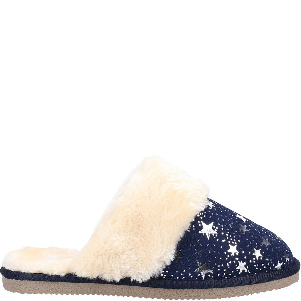 Classic Ladies Slippers Navy Hush Puppies Arianna Star Slipper