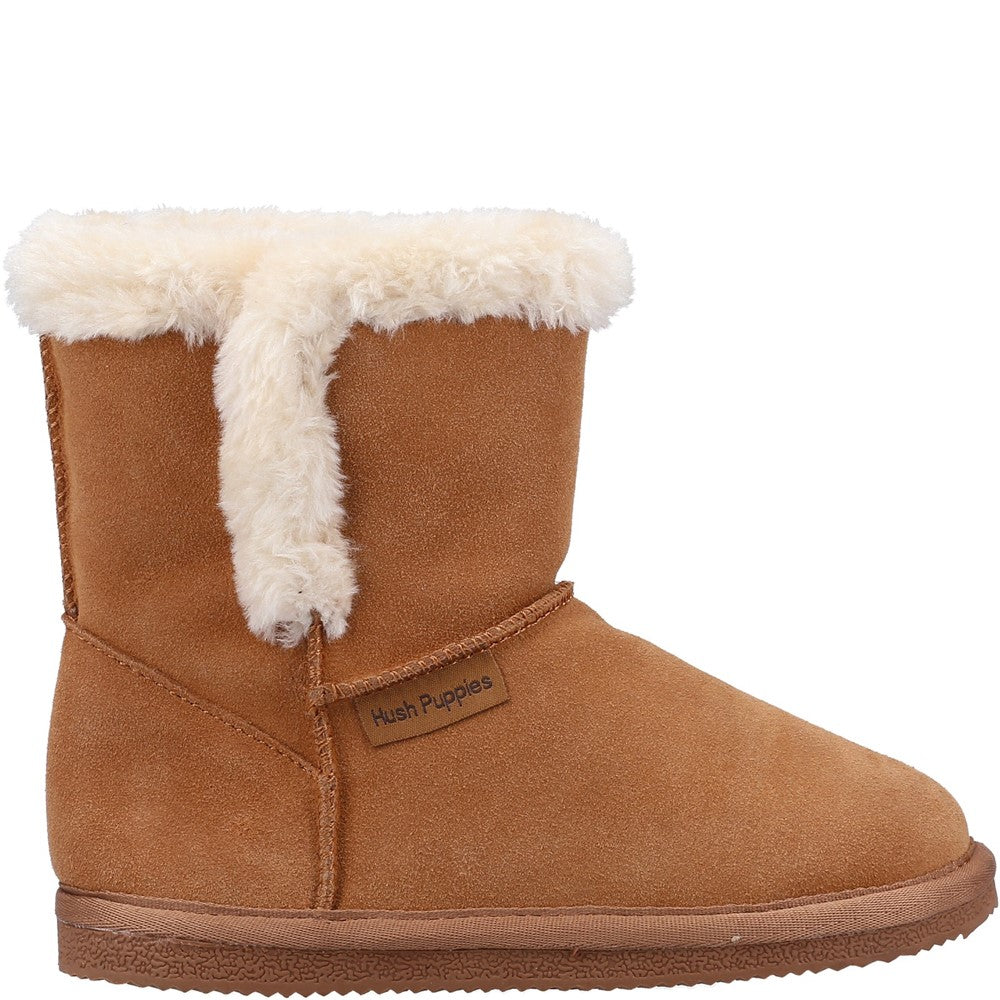 Childrens Slippers Tan Hush Puppies Ashlynn Slipper