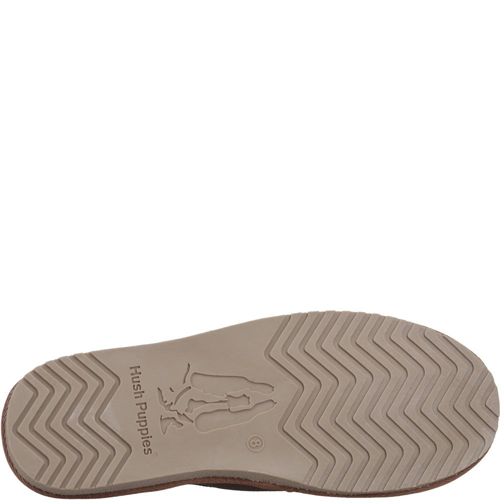 Classic Mens Slippers Tan Hush Puppies Coady Leather Slipper