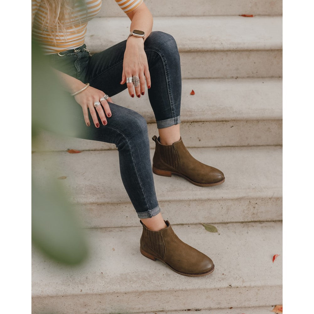 Ladies Ankle Boots Khaki Hush Puppies Edith Boot