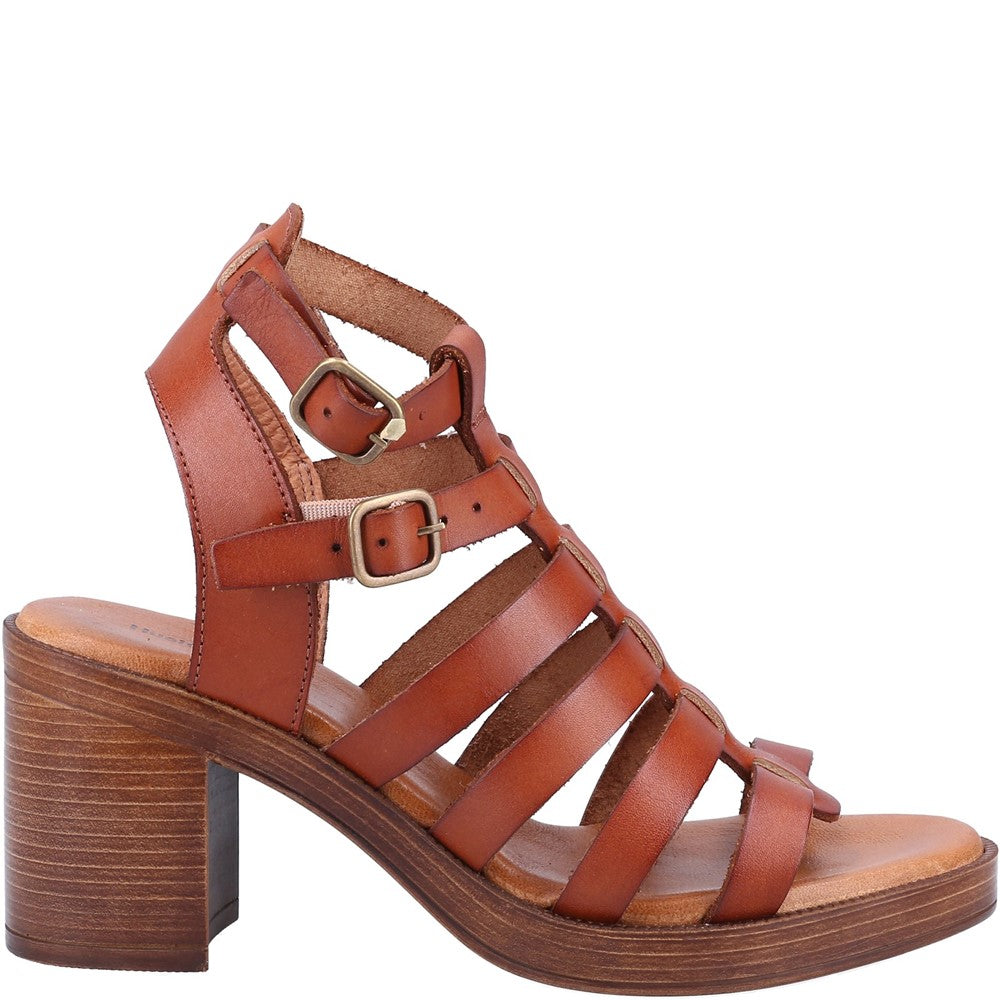 Ladies Heeled Sandals Tan Hush Puppies Gloria Gladiator Sandal