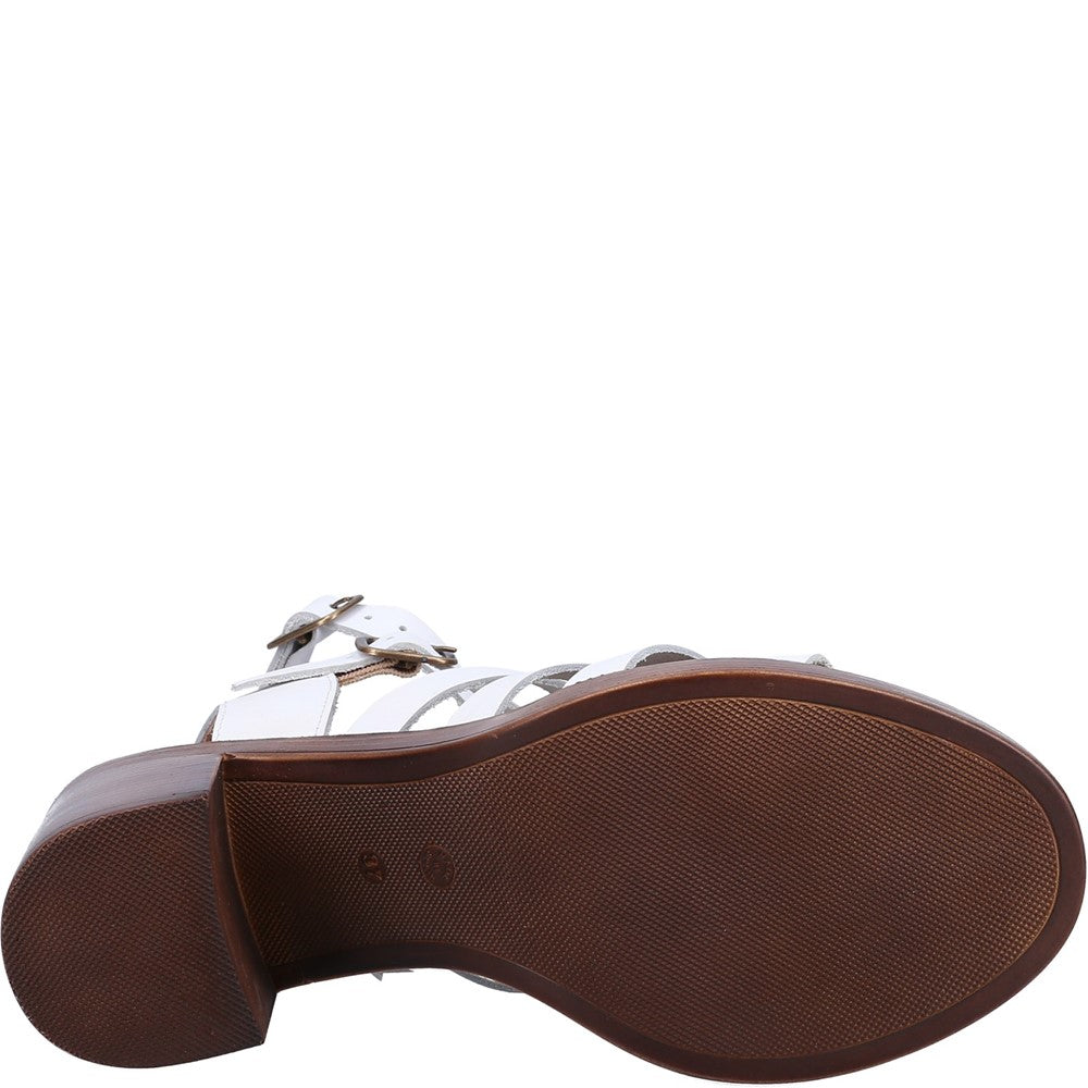 Ladies Heeled Sandals White Hush Puppies Gloria Gladiator Sandal