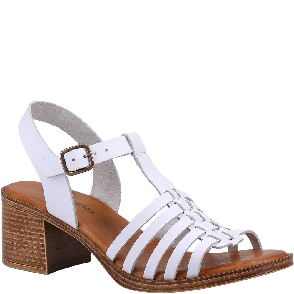 Ladies Heeled Sandals White Hush Puppies Greta Sandal