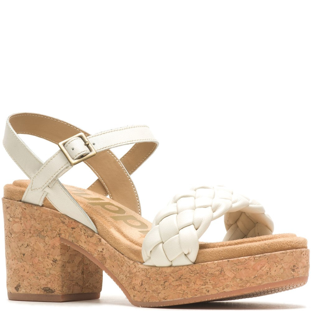 Ladies Heeled Sandals Cream Hush Puppies Poppy Quarter Strap Sandal
