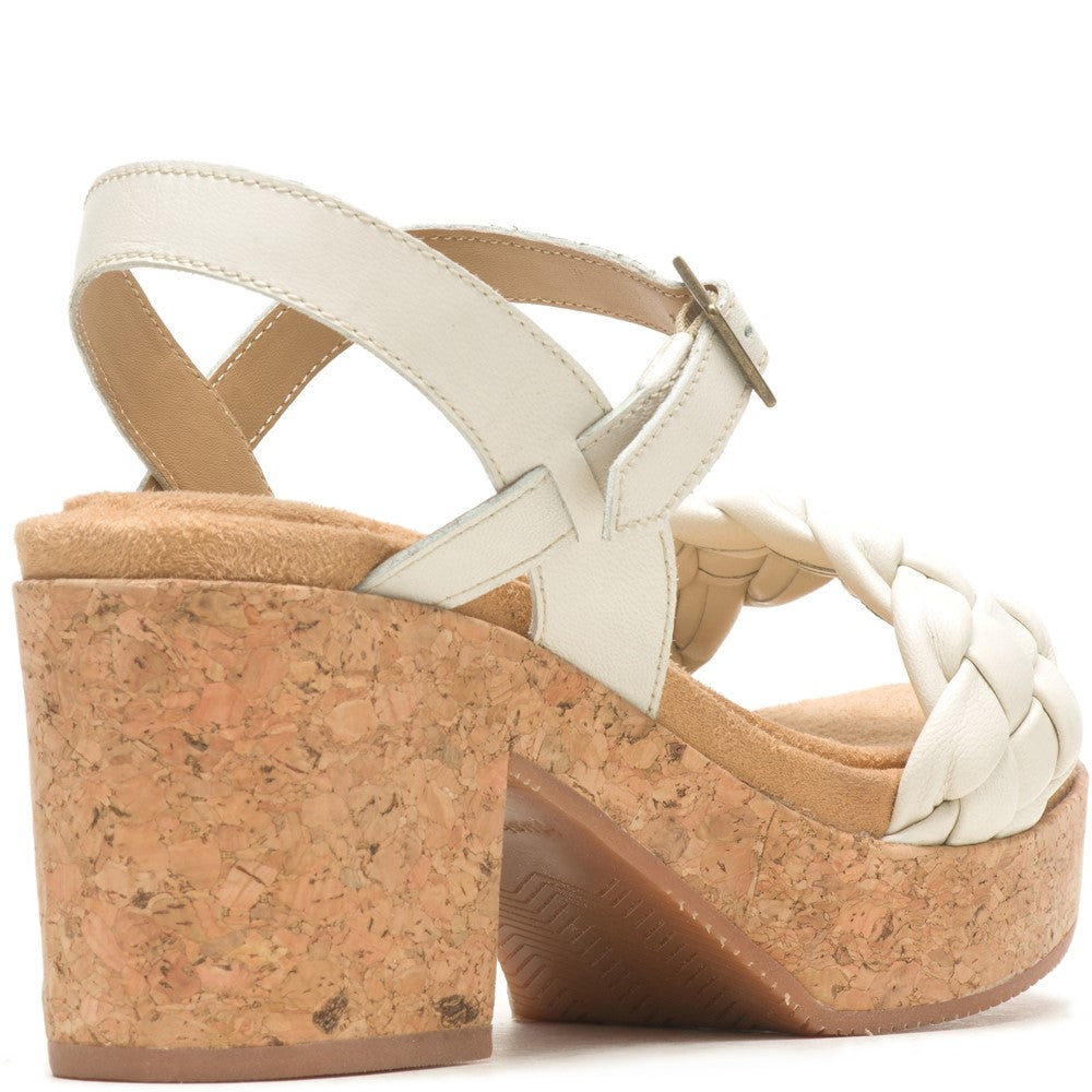 Ladies Heeled Sandals Cream Hush Puppies Poppy Quarter Strap Sandal