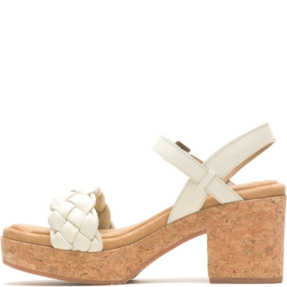 Ladies Heeled Sandals Cream Hush Puppies Poppy Quarter Strap Sandal