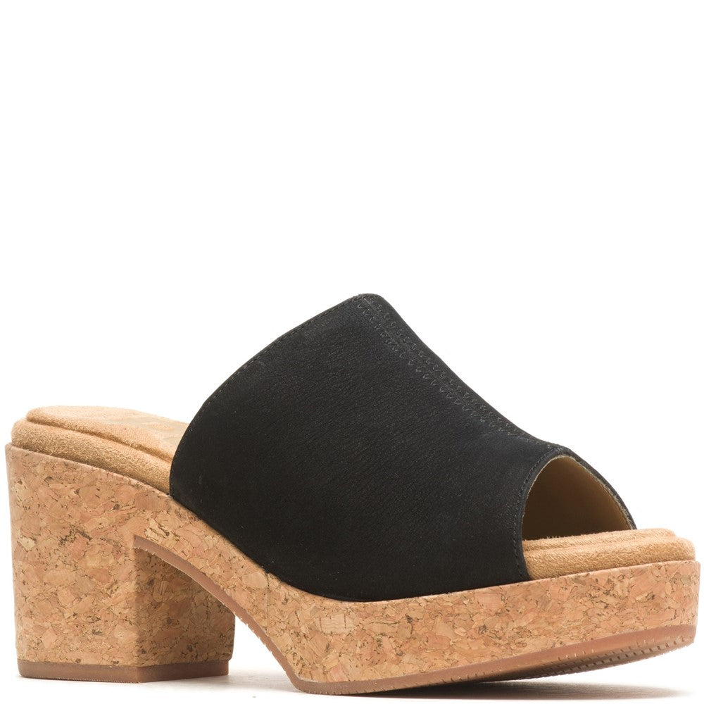 Ladies Heeled Sandals Black Hush Puppies Poppy Slide
