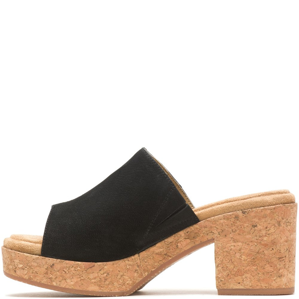 Ladies Heeled Sandals Black Hush Puppies Poppy Slide