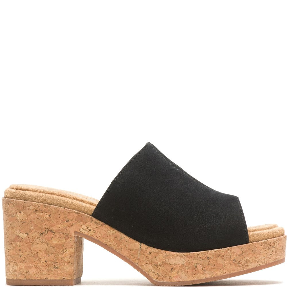 Ladies Heeled Sandals Black Hush Puppies Poppy Slide