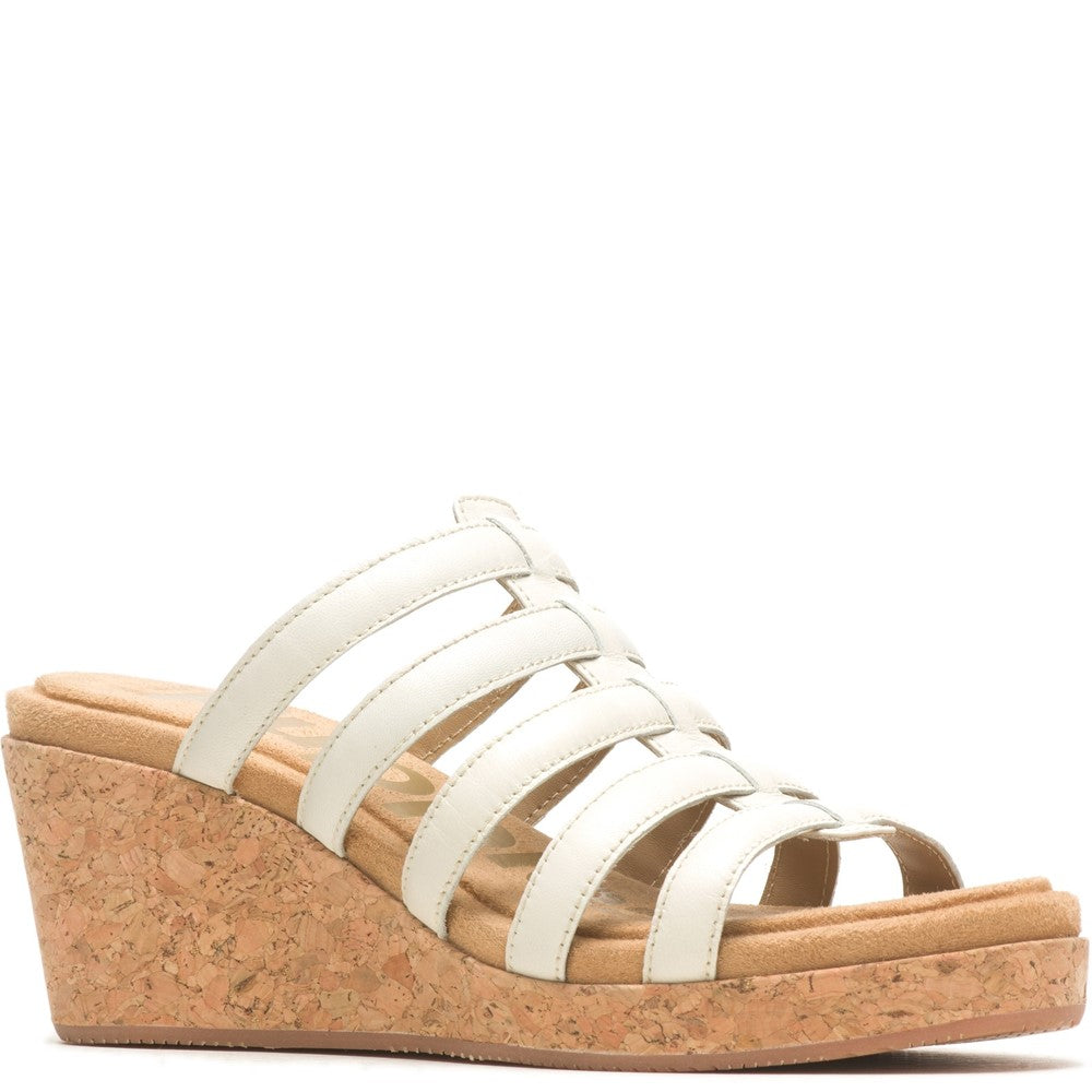 Ladies Heeled Sandals Cream Hush Puppies Willow Slide