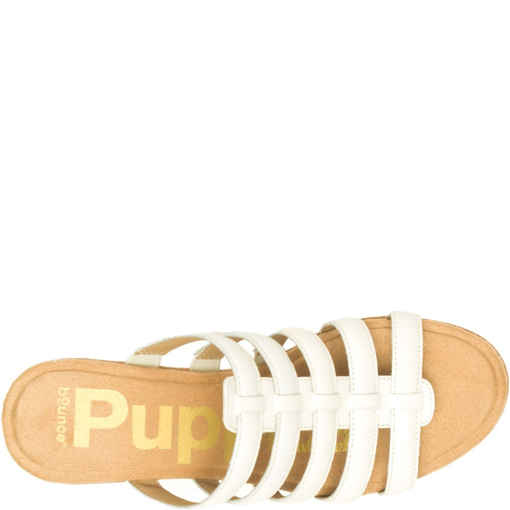 Ladies Heeled Sandals Cream Hush Puppies Willow Slide