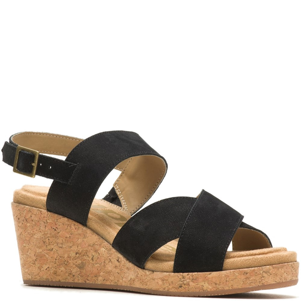 Ladies Heeled Sandals Black Hush Puppies Willow X Band