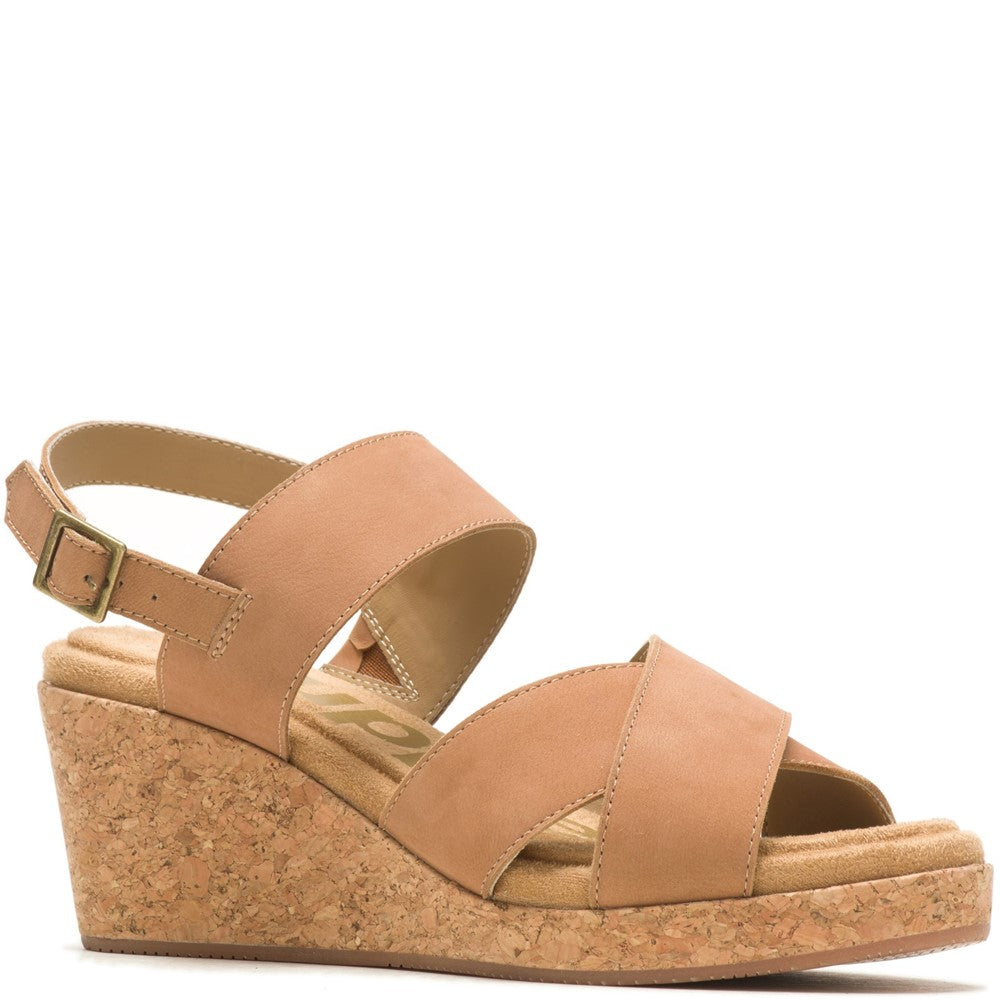 Ladies Heeled Sandals Tan Hush Puppies Willow X Band
