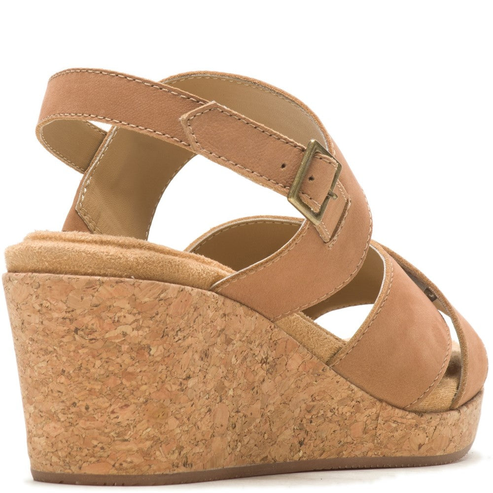 Ladies Heeled Sandals Tan Hush Puppies Willow X Band