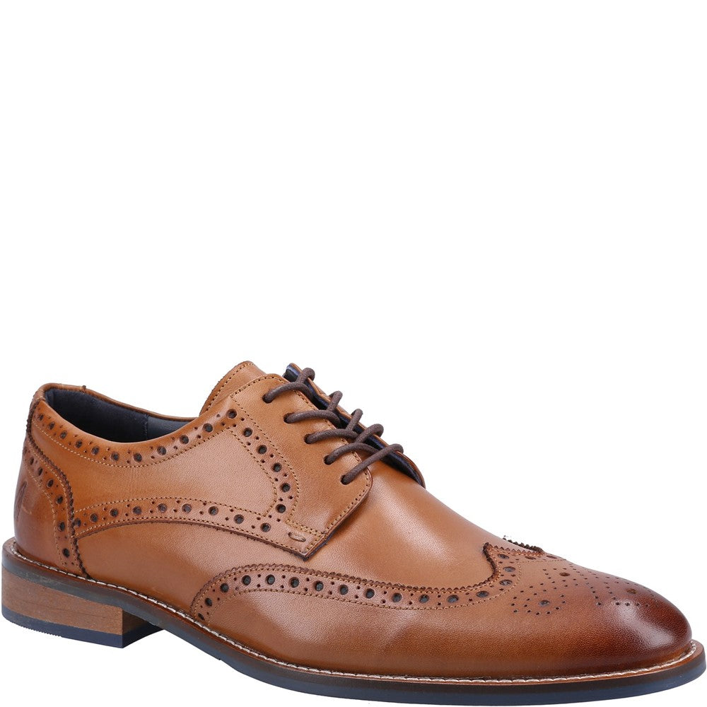 Mens Formal Lace Up Shoes Tan Hush Puppies Dustin Brogue Shoe