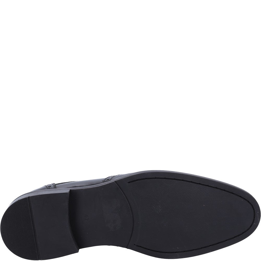 Mens Formal Lace Up Shoes Black Hush Puppies Dustin Brogue Patent Shoe