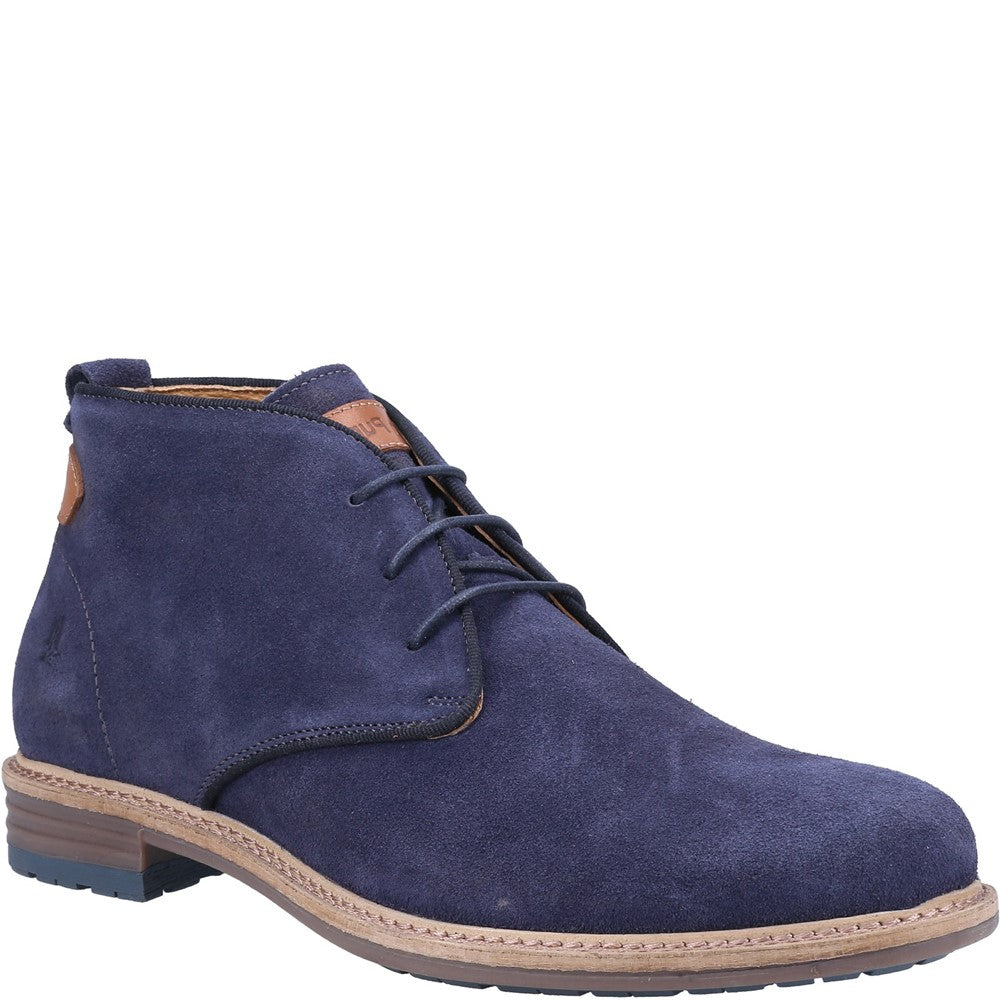 Mens Boots Navy Hush Puppies Jonas Suede Chukka Boot