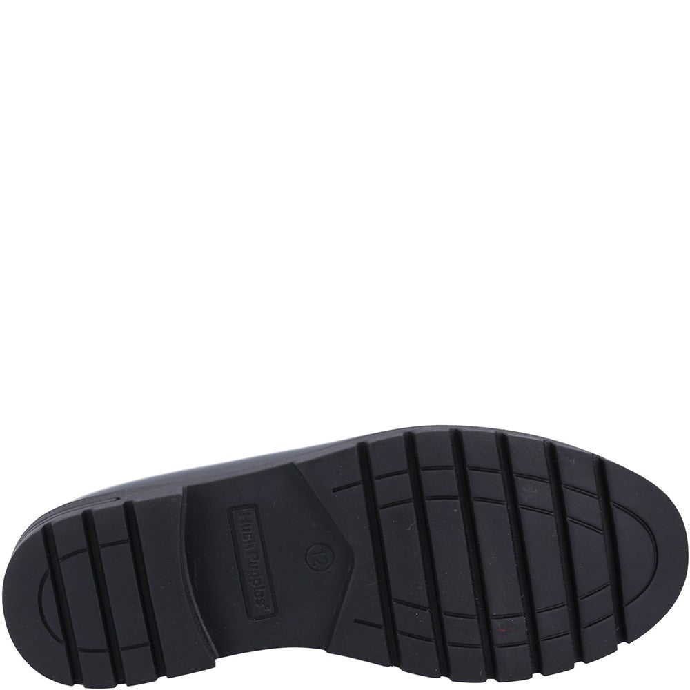 Girls BTS FLFR Black Hush Puppies Hazel Patent SNR Shoe