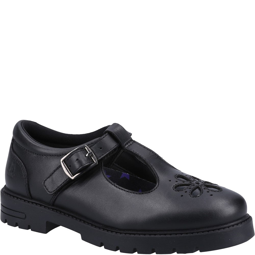 Girls BTS FLFR Black Hush Puppies Fiona JNR Shoe