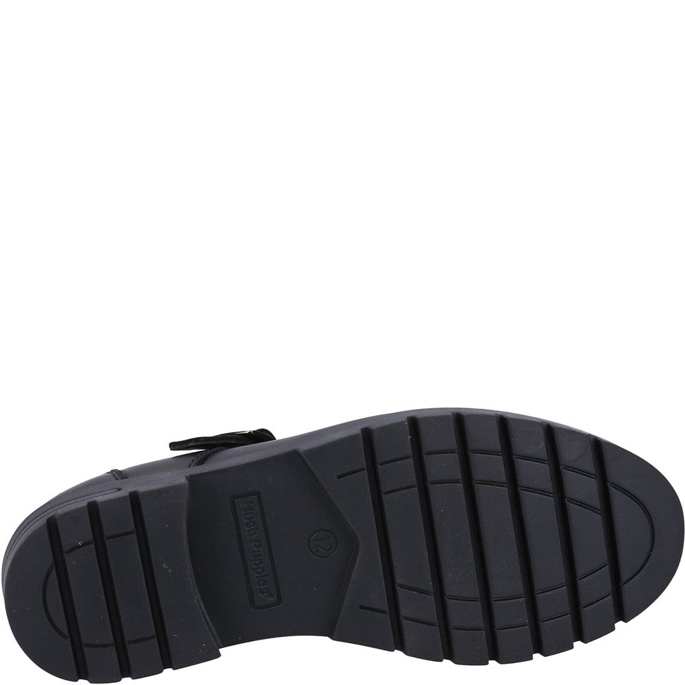Girls BTS FLFR Black Hush Puppies Fiona JNR Shoe