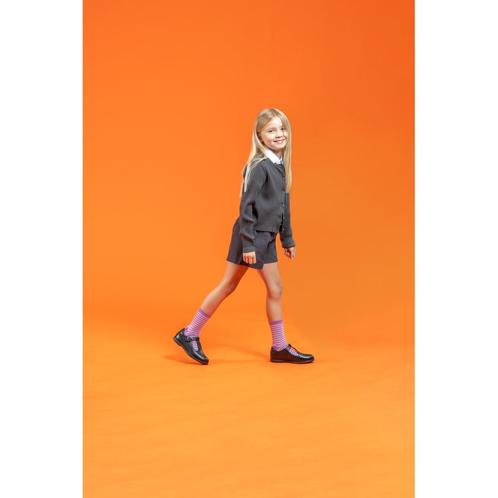 Girls BTS Black Hush Puppies Britney JNR Shoe