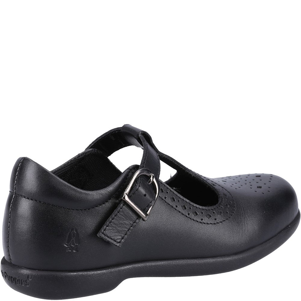 Girls BTS Black Hush Puppies Britney SNR Shoe