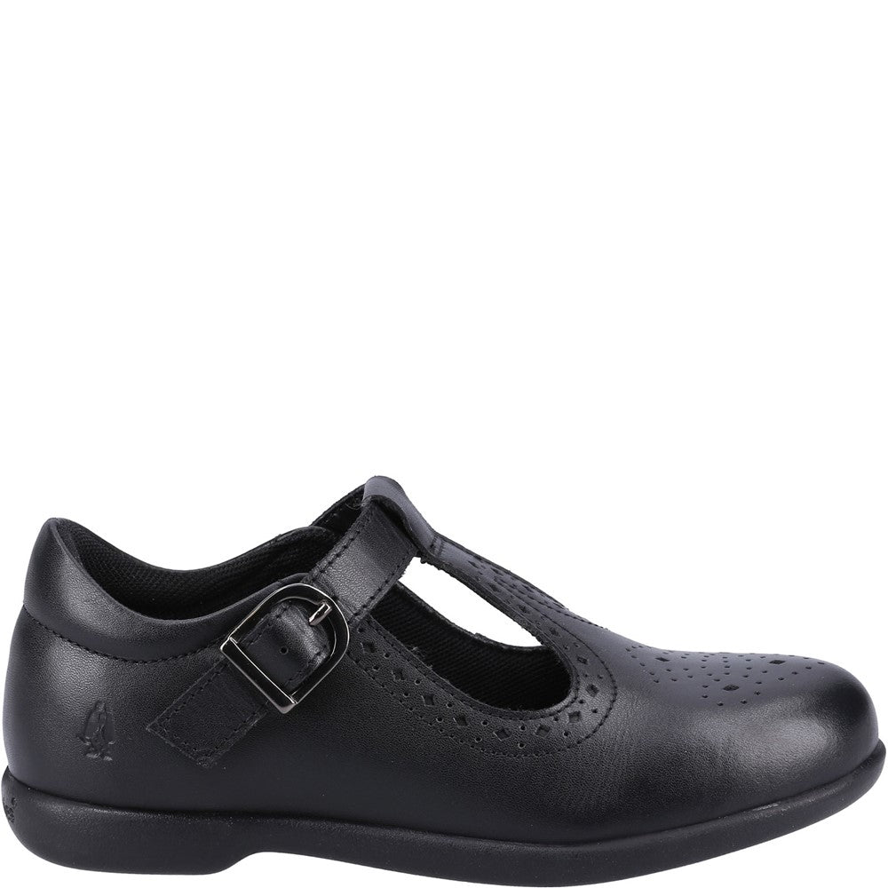 Girls BTS Black Hush Puppies Britney SNR Shoe