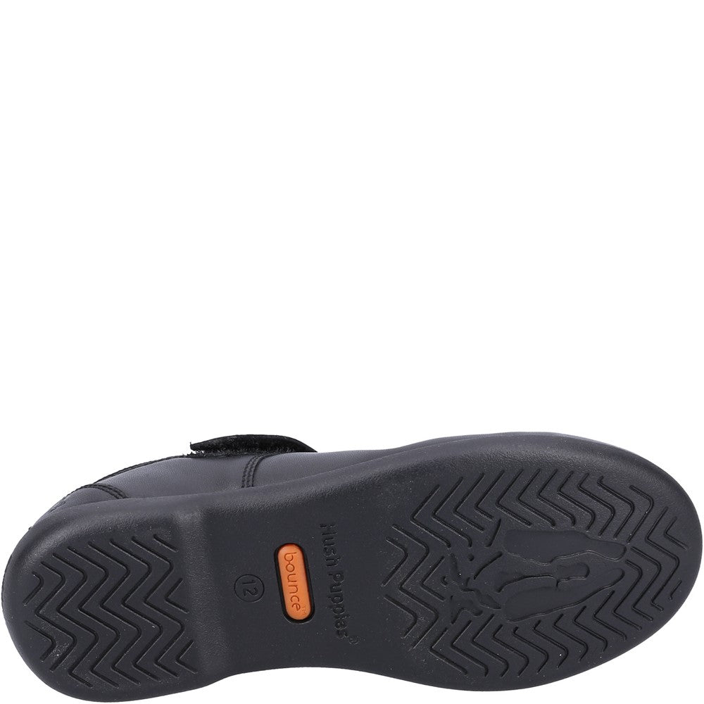 Girls BTS Black Hush Puppies Bianca SNR Shoe