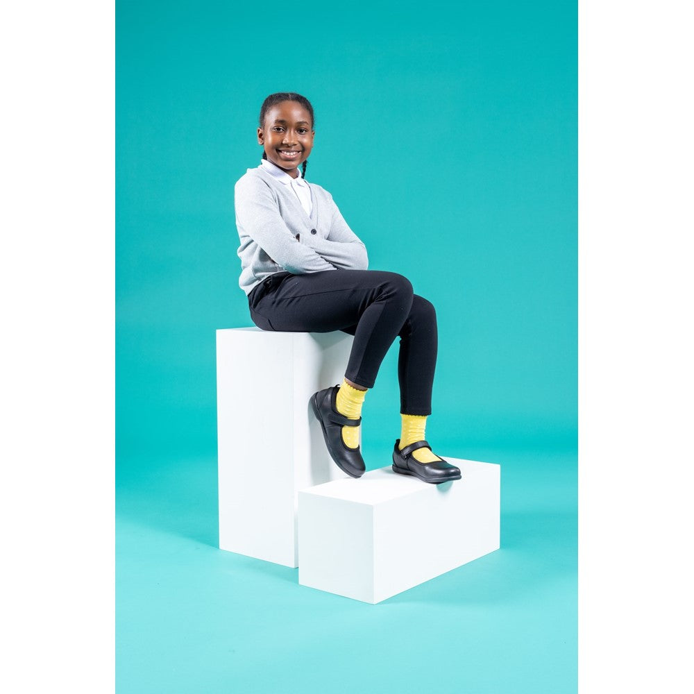 Girls BTS Black Hush Puppies Bianca SNR Shoe