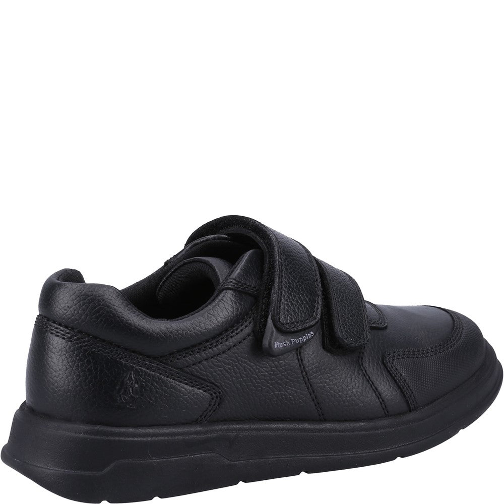 Boys BTS FLFR Black Hush Puppies Ryan SNR Shoe