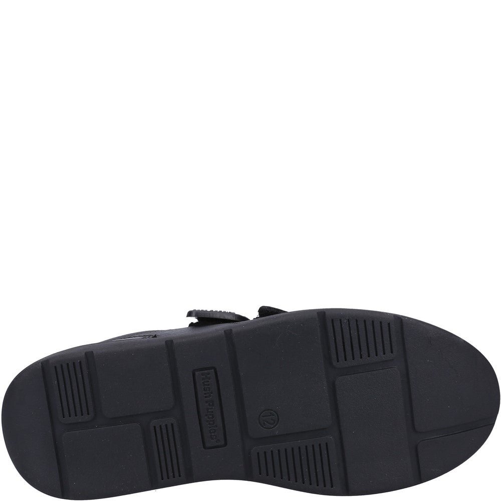 Boys BTS FLFR Black Hush Puppies Ryan SNR Shoe