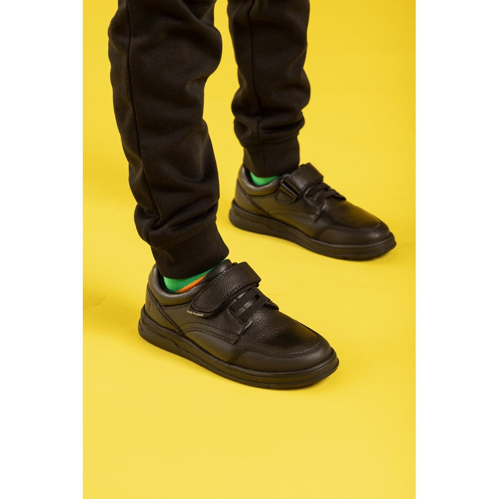 Boys BTS FLFR Black Hush Puppies Rowan JNR Shoe