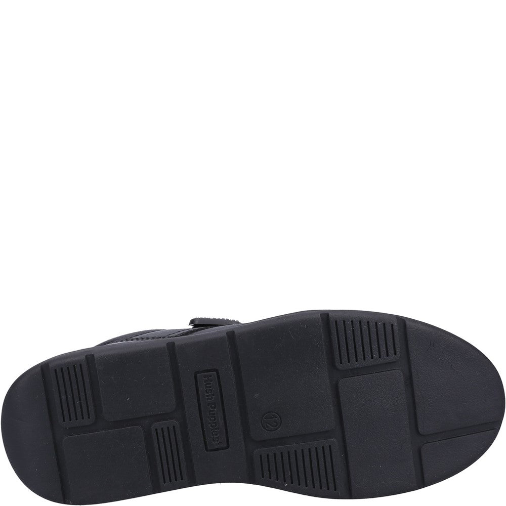 Boys BTS FLFR Black Hush Puppies Rowan SNR Shoe