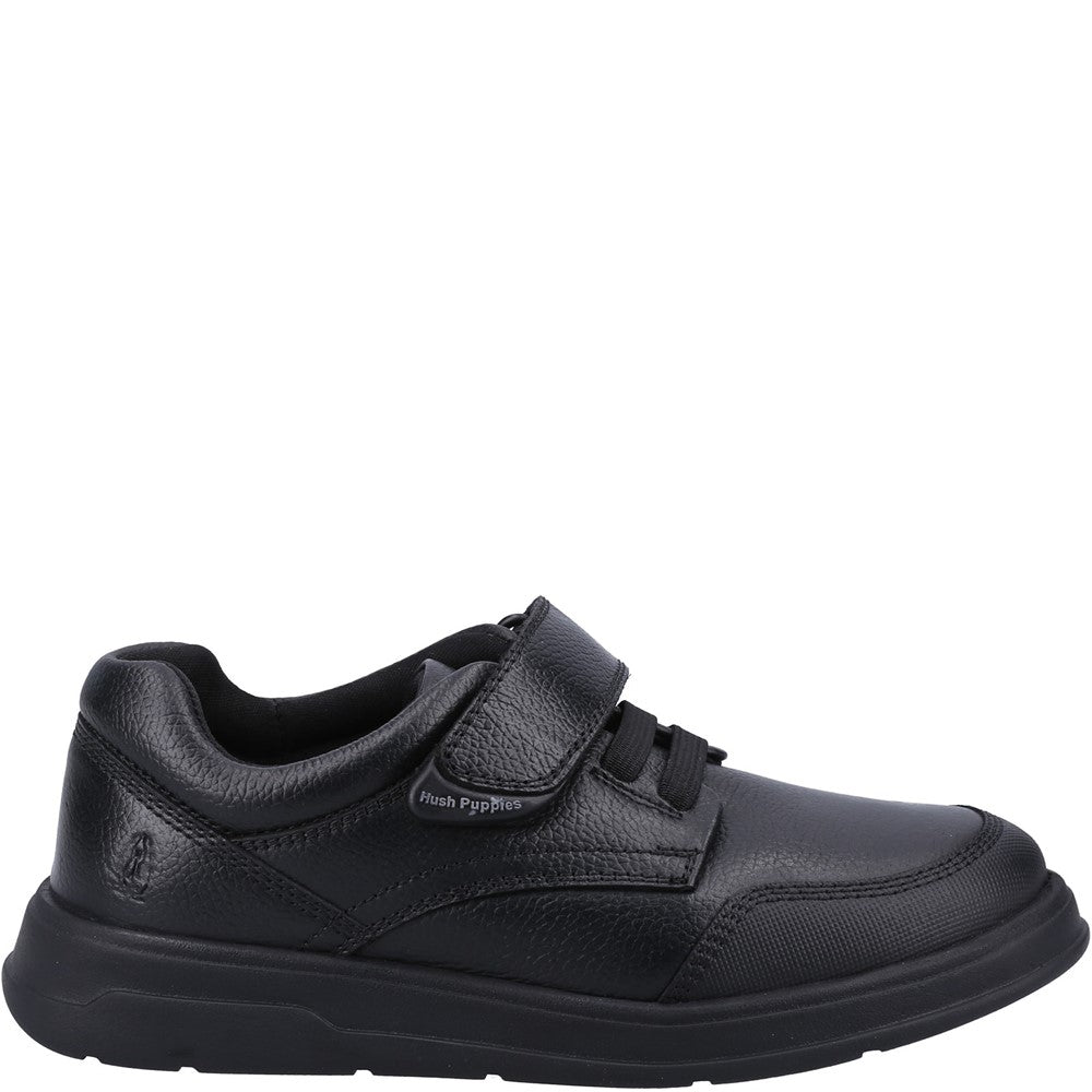 Boys BTS FLFR Black Hush Puppies Rowan SNR Shoe