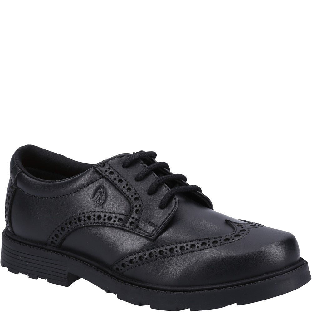 Boys BTS FLFR Black Hush Puppies Jacob SNR Shoe