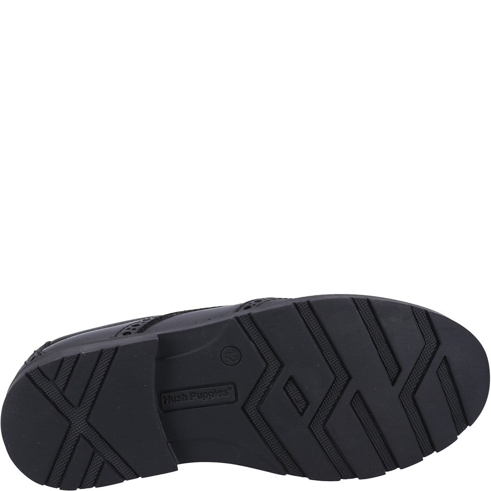 Boys BTS FLFR Black Hush Puppies Jacob SNR Shoe