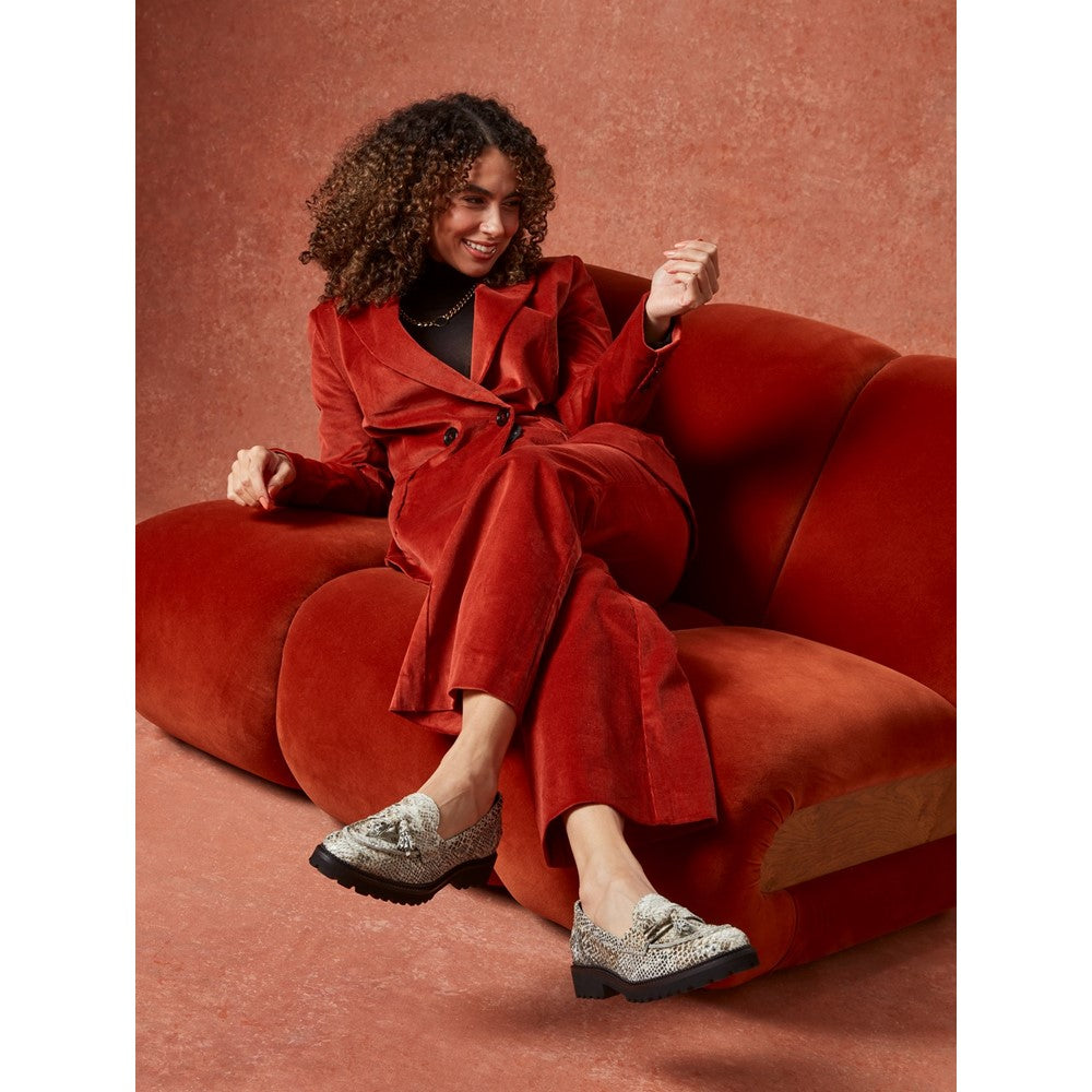 Slip On Ladies Shoes Snake Hush Puppies Ginny Loafer