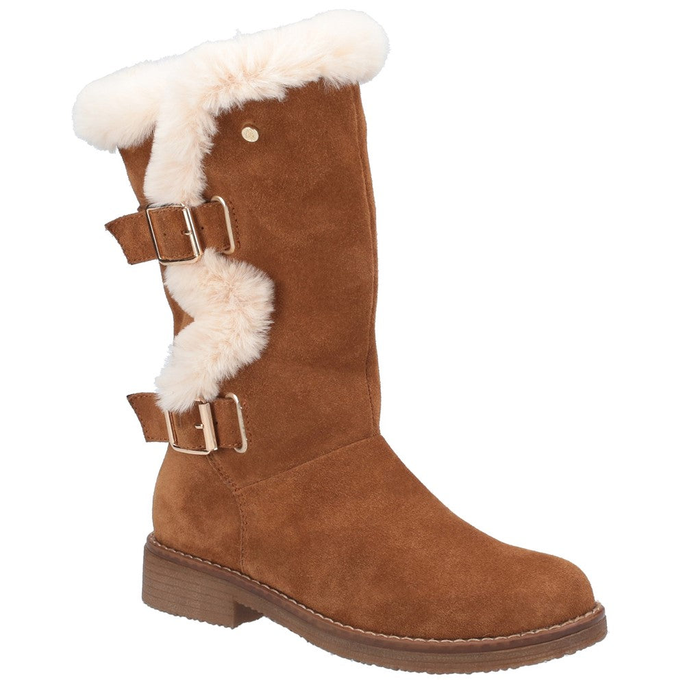 Ladies Mid Boot Tan Hush Puppies Megan Wide Boot