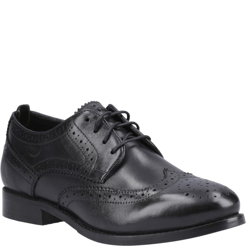 Lace Ladies Shoes Black/Black Hush Puppies Natalia Brogue