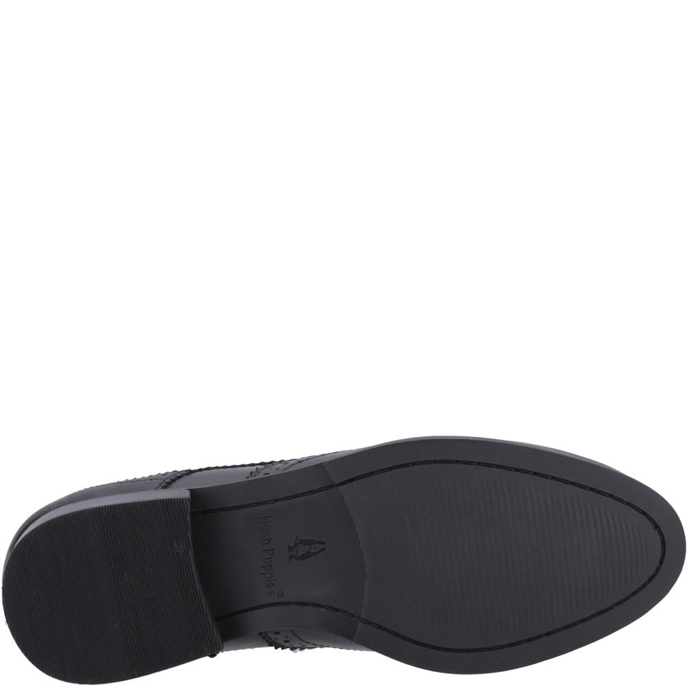 Lace Ladies Shoes Black/Black Hush Puppies Natalia Brogue